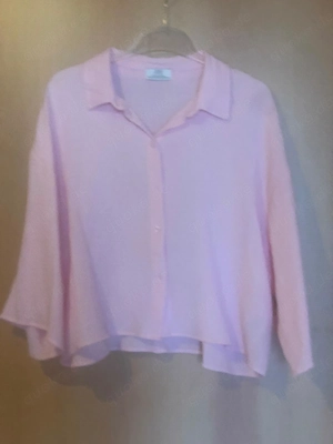 Damen Bluse hellrosa kurz