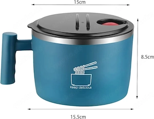 Thermo Schüssel mit Deckel, Griff und Handyständer 1000 ml. Neu.