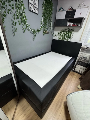 Boxspringbett 120x200cm mit Bettkasten & Novera Topper