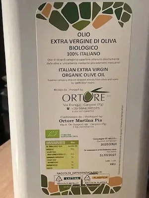 Italienisches Bio Olivenöl Olio Extra Vergine Biologico   5 Liter