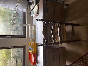 Schreibtisch Vintage   Dunkelholz, 2 Schubladenseiten