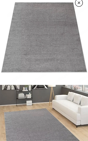 Teppich rechteckig grau einfarbig 200 280cm