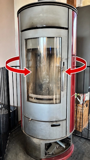 Novaline Kaminofen Pan Kachel 8kW, drehbar