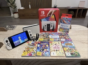 Nintendo Switch OLED Weiß Mit Super Mario Und Mehr Spielen NEUWERTIG Mit OVP