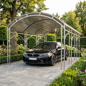 Verzinkter Stahl-Carport   3,32 m breit   Längen von 4 6 8 10 m