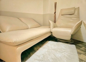 Koinor safira Relaxsessel Beige, Elektrisch Akku, Echt Leder