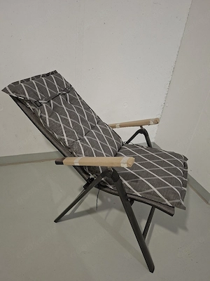 Relaxsessel mit Auflage, Aluminium anthrazit, 3 Stück
