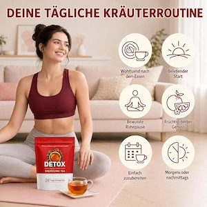 28 Tage Detox Tee mit Sencha & Oolong   12-Pflanzen-Kräutertee mit Mariendistel, Löwenzahn & Ginseng Bild 3