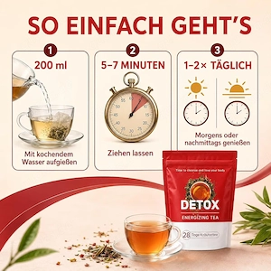 28 Tage Detox Tee mit Sencha & Oolong   12-Pflanzen-Kräutertee mit Mariendistel, Löwenzahn & Ginseng Bild 5