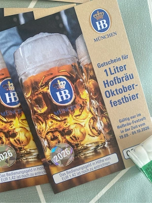 8 Wiesnmarken Gutscheine Hofbräu