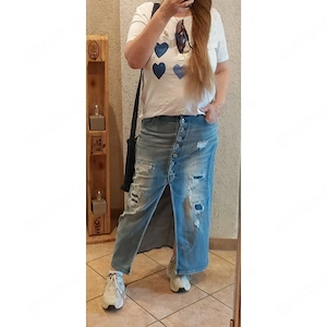 SW Jeansrock Maxirock Used Destoyed Looks M Blau modern