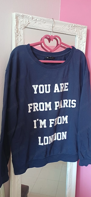 blauer pullover mit print M