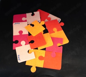 Getränkeuntersetzer, 15teiliges Set, bunte Puzzleteile, originell & praktisch