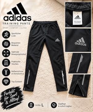 Sportliche Adidas Trainingshose Gr. M | Schwarz | Bequem & Vielseitig