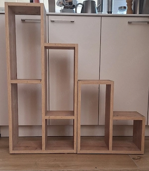 2 Stufenregale Holzoptik Treppenregal