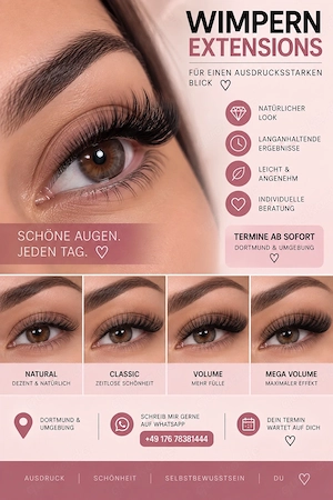 Wimpernverlängerung und Wimpernverdichtung