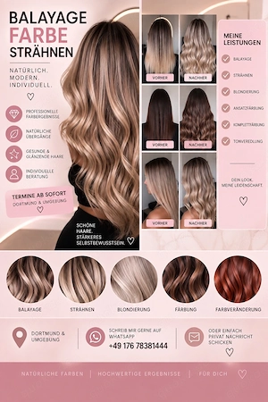 Balayage, Foliyage, Ombre, Blondieren, Highlights, Strähnen, Färben, etc...