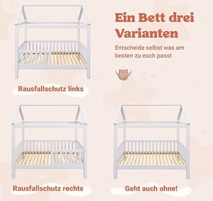 Alcube R Hausbett Kinderbett 80x160 cm inklusive Matratze usw
