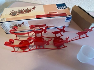Weihnachtsschlittenteelichthalter aus Metall
