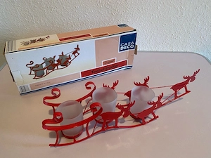 Weihnachtsschlittenteelichthalter aus Metall