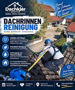 Dachrinnenreinigung mit PSAgA | Sicher & professionell
