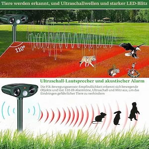 Solar Katzenschreck Ultraschall Tiervertreiber neu OVP Bild 4