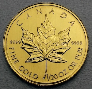 1 20 (zwanzigstel) oz Goldmünze Maple Leaf