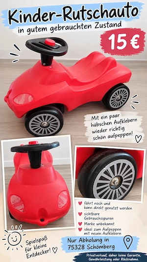 Rotes Kinder-Rutschauto   gebraucht   15  