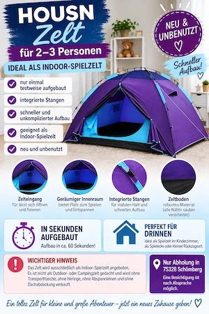 HOUSN Zelt als Indoor-Spielzelt   neu & unbenutzt