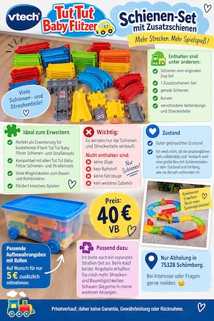VTech Tut Tut Baby Flitzer Schienen XXL-Set mit Zusatzschienen   40   VB
