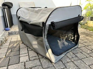 Trixie Soft Kennel Basic Box dunkelgrau hellgrau M-L zu verkaufen