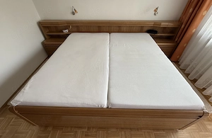 Verschenke Bett mit Überbau und integrierten Schubladenschränken
