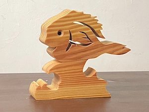 Maritime Holzdeko   Fisch mit Welle   Handarbeit