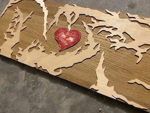 Handgemachtes Holzbild mit Herz   Einzelstück