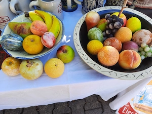 Alabsterobst handbemalt aus Toscana sehr gewichtig einzeln oder zusammen
