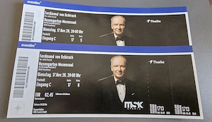 2 Tickets - Ferdinand Schirach - 17.11.2026 - Rosengarten Mannheim