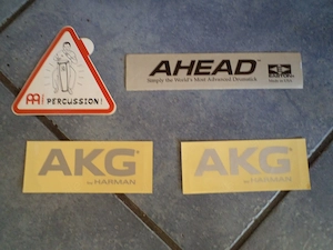 Original (Schlagzeug-) Aufkleber für Fans: Meinl, Ahead, AKG  NEU, 1980er - 1990er, sehr rar selten