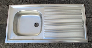 Edelstahl Auflagespüle 100   50 cm