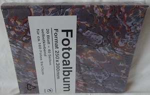 DK Fotoalbum 20 Blatt grau selbstklebend Format 25x30 unbenutzt neuwertig noch orig. verpackt