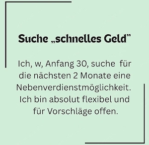 Suche dringend Einnahmequelle