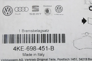 Kaufen Sie neue Audi e-tron Q8 e-tron Bremsbeläge hinten   4KE698451B   OEM 