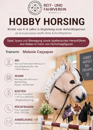 Hobby Horsing Kinderkurs ab 4 Jahre