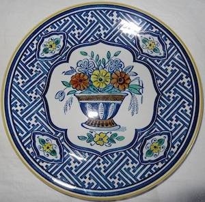 CP Villeroy & Bloch Andenkenteller Zierteller 1977 "Harlem" Blumenschale handgemalt 23,8 Vintage  Wi
