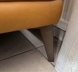 Valnatura Echtleder-Ecksofa Kurkuma  Senfgelb (3,01 m x 2,06 m) - mit verstellbaren Kopflehne.  Bild 2