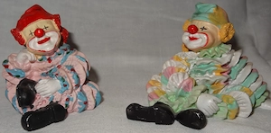 D25  Clown Zirkusclown 2 Clownfiguren 10x7, 6x7 H7 Sammelfiguren Sammeln noch gut zu Nutzendes aber 