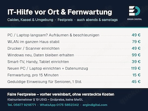 IT-Hilfe vor Ort in Calden, Kassel & Umgebung: PC, WLAN, Drucker, Datenrettung