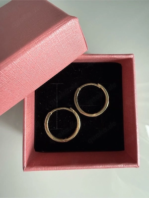 Gold 585 Creolen 1,7 mm Gelbgold Ohrringe 14 Karat