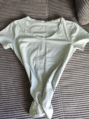 Damen T-Shirt mint mit weißen Punkten
