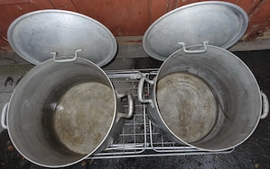 R Kochtopf Alt 2 Stück Suppentopf aus Aluminium Metzgertopf Aluminiumtopf Alutopf für Gasherd oder H