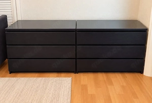 IKEA MALM Kommode-3 Schubladen- dunkelbraun schwarz